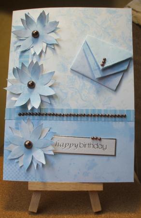 Mini Envelope Card - Shabby Blue by Jane Halton