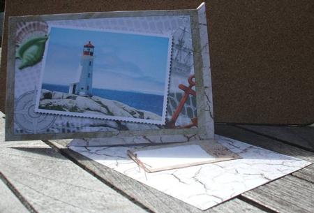 Nautical Oil Painting Over the Edge Easel Card by Jane Halton