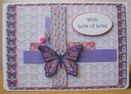 Cluster Card - Purple Butterfly by Jane Halton