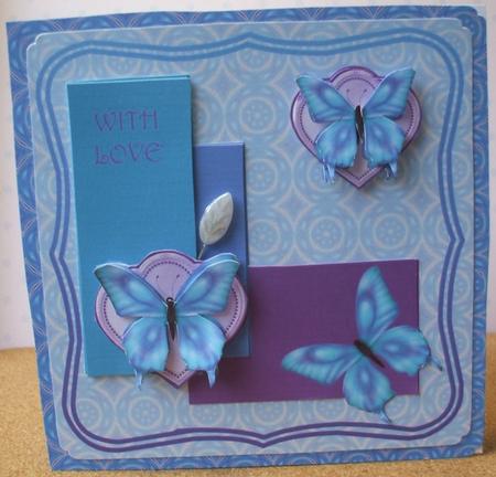 Cluster Card - Blue Butterflies by Jane Halton