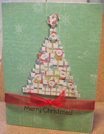 Santa Christmas Tree and Gift Card by Jane Halton