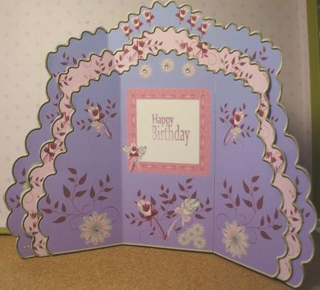 Triple Layer Gatefold - Pink & Grey Flowers by Jane Halton