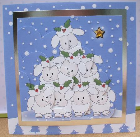 Merry Xmas to Ewe Quick Card Shell Edged Corner Side Stacker by Jane Halton