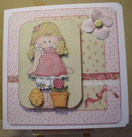 Barefoot Belinda in the Garden, Card Front by Jane Halton