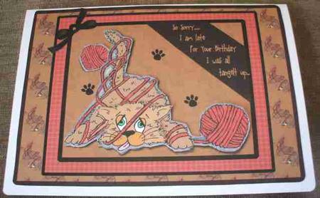 Cute Cat Entangled in Yarn Sbs by Jane Halton