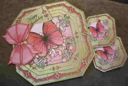 3D Butterfly & Blossom Pyramage Octagonal Floral Mini Kit by Jane Halton