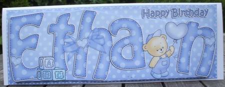 Large Dl Birthday Ethan Quick Card N 3D Decoupage by Jane Halton