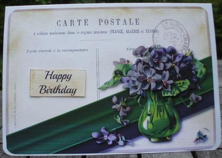 Vintage Purple Flowers Postcard Quick Card by Jane Halton