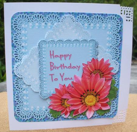 Lacy Squares - Blues - Birthday by Jane Halton