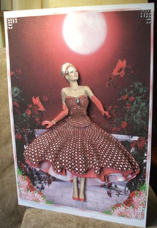 1950's Red Rose Moon Lady A4 Mini Kit by Jane Halton