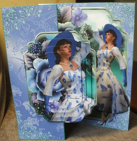 No Holes Fold 1950's Moon River Card Mini Kit by Jane Halton