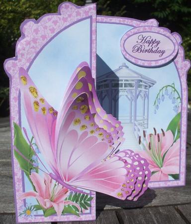 Butterfly Fold Back pink Lilies by Jane Halton