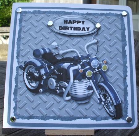 Blue Motorbike Quick Card - Dad, Son Etc by Jane Halton