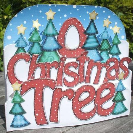 O Christmas Tree Pop Out Xmas Word Card by Jane Halton