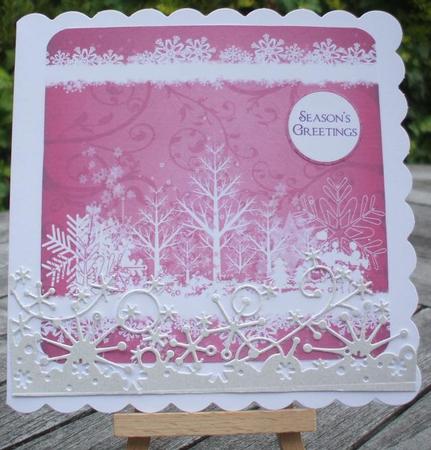 Winter Trees White Silhouette - Pink (blue, Teal, Purple) by Jane Halton