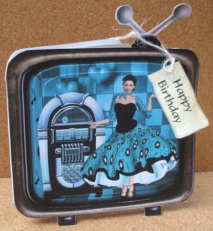 Retro Rock and Roll Television Shaped Card Kit by Jane Halton