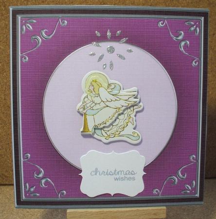 Square 'silver Metallic Frame' Card Front or Insert by Jane Halton