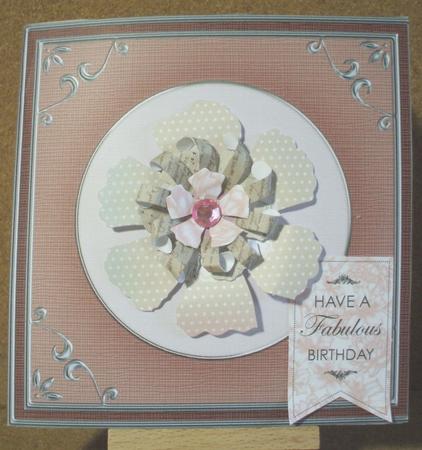 Square 'silver Metallic Frame' Card Front or Insert by Jane Halton