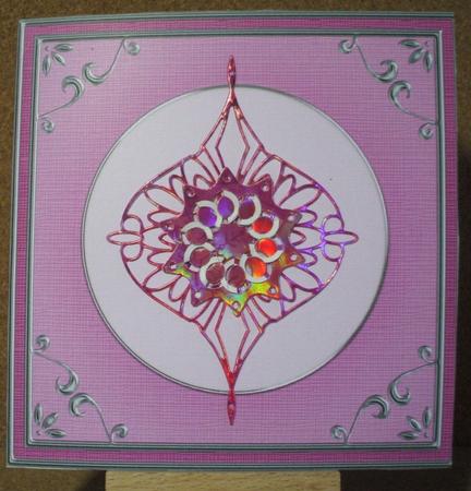 Square 'silver Metallic Frame' Card Front or Insert by Jane Halton
