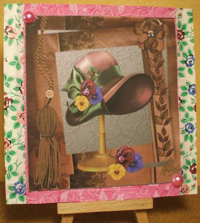 8x8 Vintage Pansy Lady Hat by Jane Halton