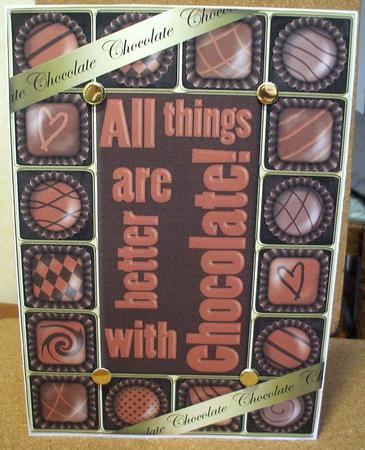 A4 Chocolate Greetings Card Topper by Jane Halton