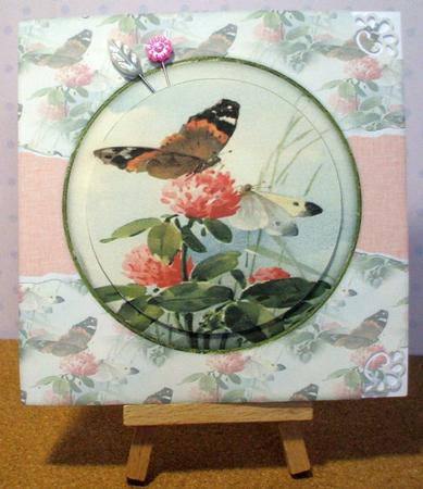 Beautiful 6x6 Torn Strip Vintage Butterfly Quick Card by Jane Halton