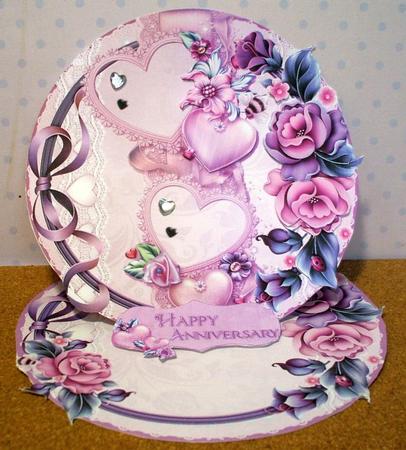 More Hearts and Flowers Round Easel Card Mini Kit by Jane Halton