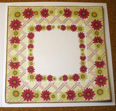 Cerise Daisy Centre 7in x 7in Square Insert Panel Sheet by Jane Halton