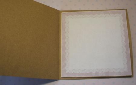 Dusky Pink Lace Edge 7in x 7in Square Insert Panel Sheet by Jane Halton