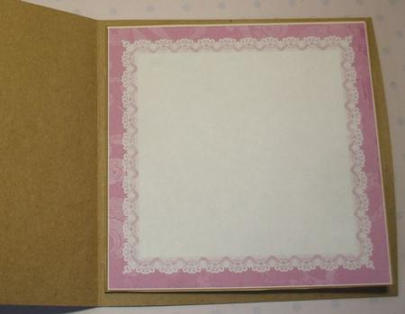 Pink Lace Edge 7in x 7in Square Insert Panel Sheet by Jane Halton