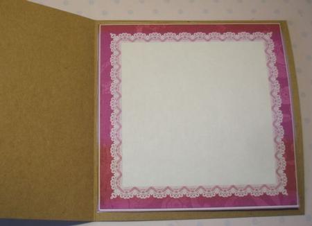 Hot Pink Lace Edge 7in x 7in Square Insert Panel Sheet by Jane Halton