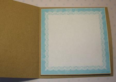 Dusky Teal Lace Edge 7in x 7in Square Insert Panel Sheet by Jane Halton
