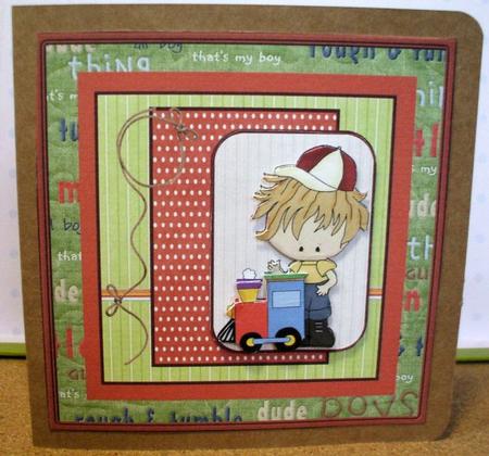 Boy with His Toy Train 8x8 Card Mini Kit by Jane Halton