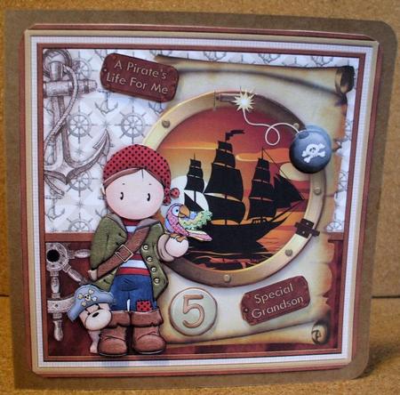 Pirate Andy with Ages 8x8 Mini Kit & Decoupage by Jane Halton