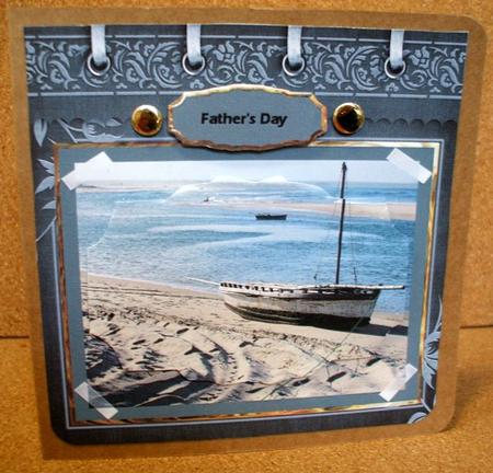 Moored Up on the Beach Card with Shaped Layers by Jane Halton