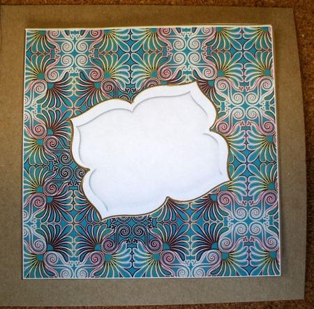 Teal Metal Fleur Fancy 7in x 7in Square Insert Panel by Jane Halton
