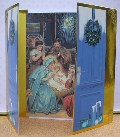 Beautiful Nativity Scene with Baby Jesus Gatefold by Jane Halton
