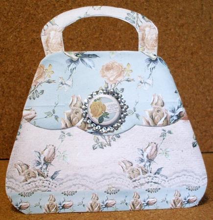 Handbag Card Vintage Flower 2 by Jane Halton