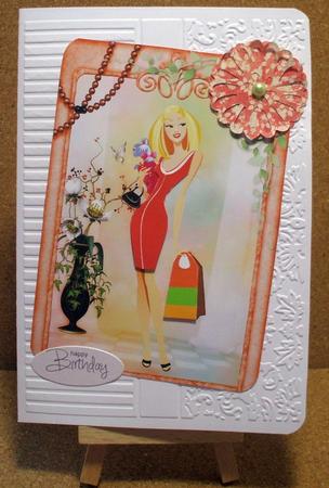 Fashionista! and Her Pup Card Front and Decoupage by Jane Halton