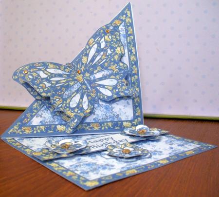 Twisted Easel Kit - Floral Butterfly (blue & Yellow) by Jane Halton