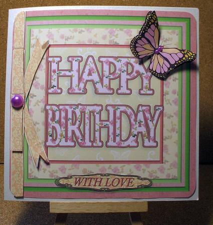 Floral Happy Birthday with Butterfly Square 8x8 Mini Kit by Jane Halton