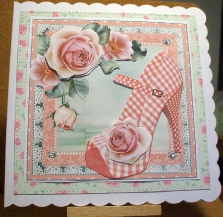The Gingham Polka Dot Shoes Card Front Kit by Jane Halton