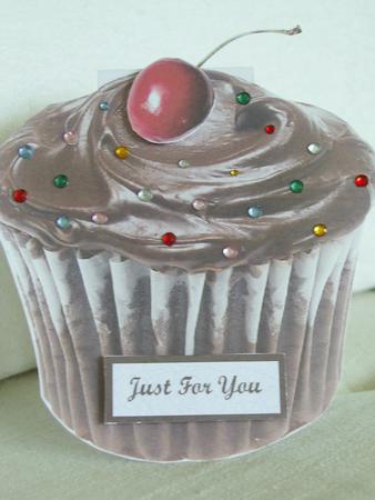 Chocolate Cupcake Shaped Card with a Wooble by Jane Hamilton