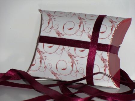 Mini Pillow Boxes - Swirls - Red by Jane Hamilton