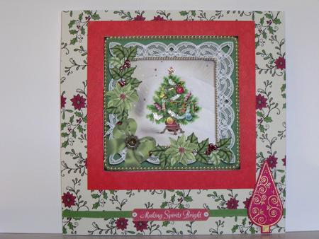 Elegant Tree Green Poinsettia 5in Round Bottom Stacker by Jane Hamilton