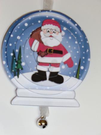 3D Xmas Santa Snow Globe Shaped Tree Decoration by Jane Hamilton