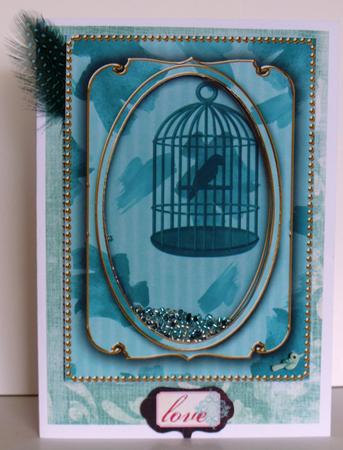Teal Birdcage Paint 7x5in Shaker Base and Frame by Jane Hamilton