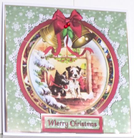 Vintage Christmas Dogs Side Stacker by Jane Hamilton