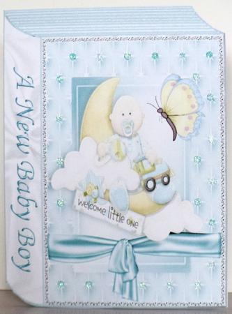 Bouncing Baby Boy with Cloud and Moon Folded Book by Jane Hamilton