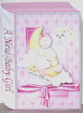 Bouncing Baby Girl on a Cloud with Butterfly Folded Book by Jane Hamilton